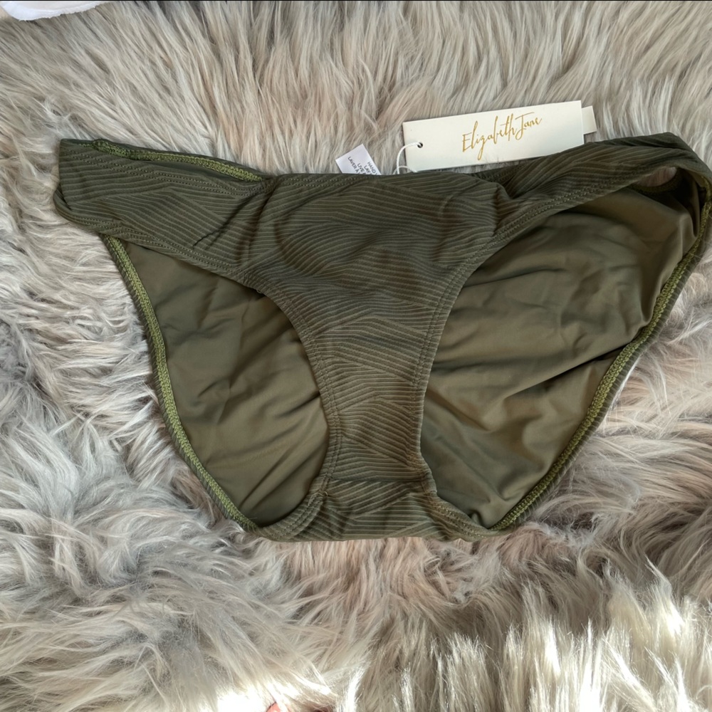 Green bikini bottom full conservative coverage NWT